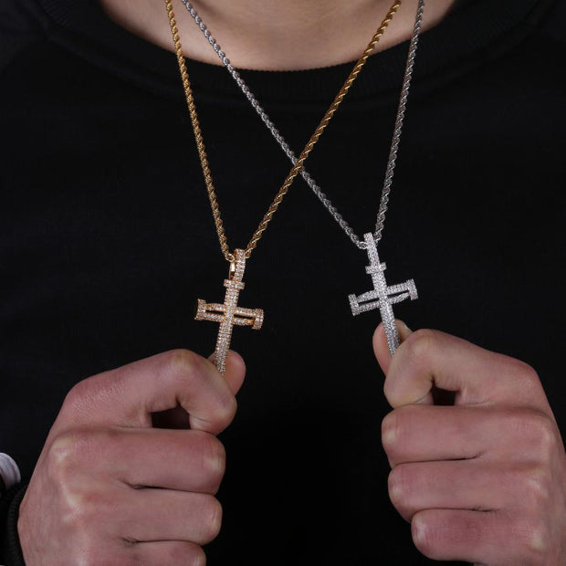 Thic Nail Cross Pendant - 18k Gold